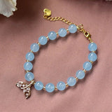 Mermaid Tail Beaded Bracelet Multicolor Natural Jade Chalcedony