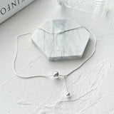 Metal Ball Pendant Stainless Steel Necklace Clavicle Chain Gift
