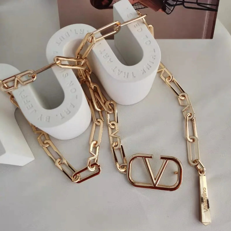 Metal Chain Belt For Women Waist Chain Dress Decorative Waistband