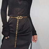 Metal Chain Belt For Women Waist Chain Dress Decorative Waistband