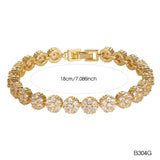 Micro Pave Tennis Bangles AAA Zircon Hip Hop Jewelry Round Wedding