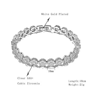 Micro Pave Tennis Bangles AAA Zircon Hip Hop Jewelry Round Wedding