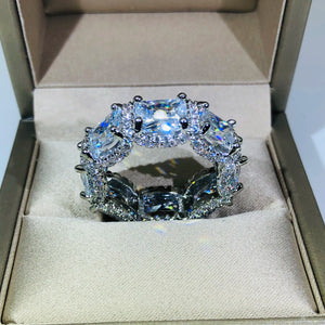 Micro Paved Square CZ Promise Love Ring Women Wedding Jewelry