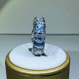 Micro Paved Square CZ Promise Love Ring Women Wedding Jewelry