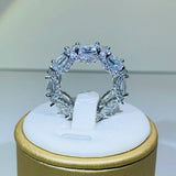Micro Paved Square CZ Promise Love Ring Women Wedding Jewelry