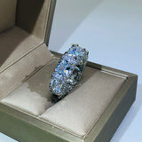 Micro Paved Square CZ Promise Love Ring Women Wedding Jewelry