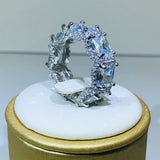Micro Paved Square CZ Promise Love Ring Women Wedding Jewelry