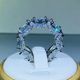 Micro Paved Square CZ Promise Love Ring Women Wedding Jewelry