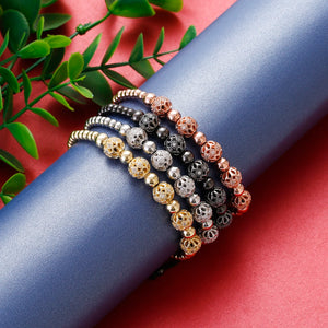 Micro Zircon Beads Charm Bracelet Men Adjustable Bracelets Couple Jewelry Gift