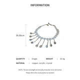 Tassel Crystal Pendant Choker Necklace for Women