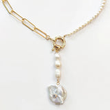 Natural Pearls Necklace Statement Wedding Irregular Pearl Pendant Punk Collares