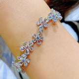 Moissanite Diamonds Chain Bracelet 18k Filled Bijoux