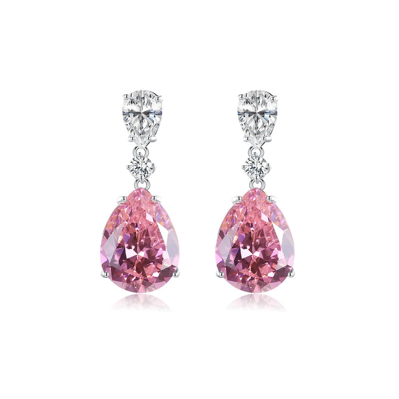 Morganite Gemstone Stud Earrings 925 Sterling Silver Pink Stone Fine Jewelry