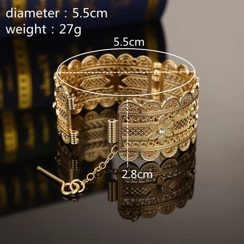 Moroccan Hollow Floral Cuff Bangle