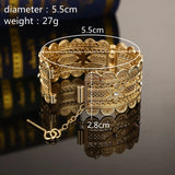 Moroccan Hollow Floral Cuff Bangle