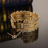 Moroccan Hollow Floral Cuff Bangle