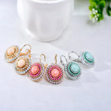 Rhinestone Crystal Clip Earrings Golden Jewelry Women Christmas Gift