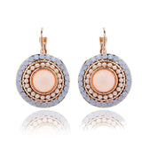 Rhinestone Crystal Clip Earrings Golden Jewelry Women Christmas Gift