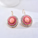 Rhinestone Crystal Clip Earrings Golden Jewelry Women Christmas Gift