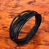 Stainless Steel Multicolor Men's Leather Bracelet 17/19/21CM