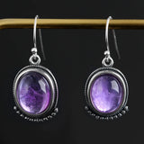 Amethyst Drop Earrings 925 Sterling Silver Jewelry Gift