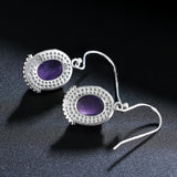 Amethyst Drop Earrings 925 Sterling Silver Jewelry Gift