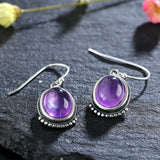 Amethyst Drop Earrings 925 Sterling Silver Jewelry Gift