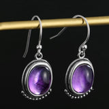 Amethyst Drop Earrings 925 Sterling Silver Jewelry Gift