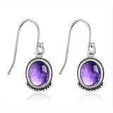 Amethyst Drop Earrings 925 Sterling Silver Jewelry Gift