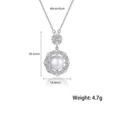 Freshwater Pearl Pendant Necklace 925 Sterling Silver Chain