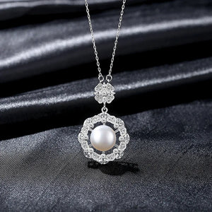 Freshwater Pearl Pendant Necklace 925 Sterling Silver Chain