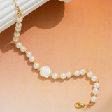 Pearl Shell Flower Golden Beads Bracelet for Girl