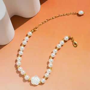 Pearl Shell Flower Golden Beads Bracelet for Girl