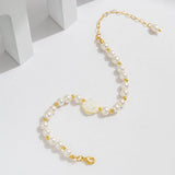 Pearl Shell Flower Golden Beads Bracelet for Girl