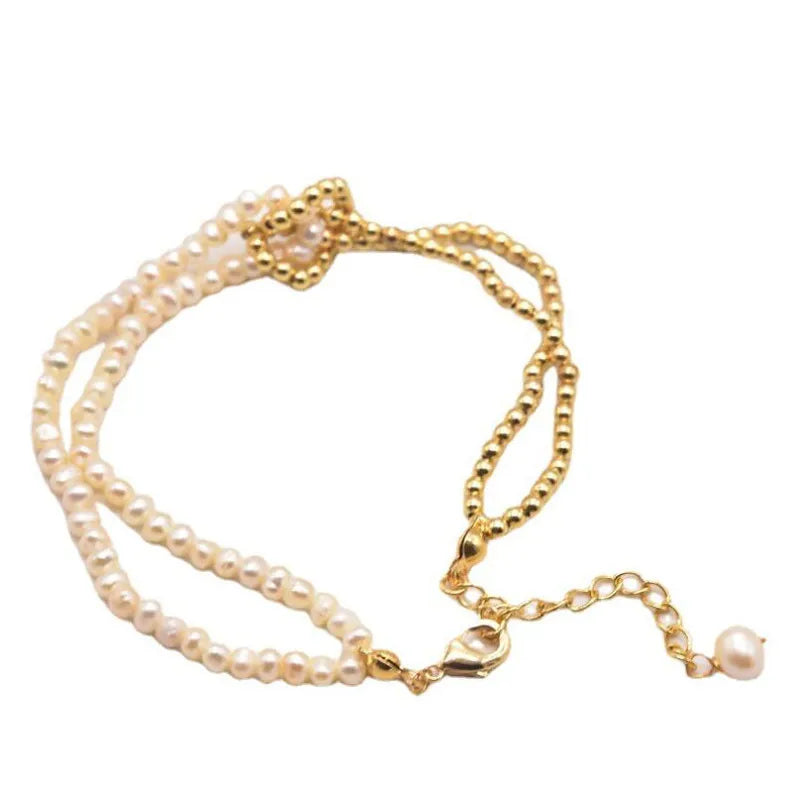 Freshwater Pearls Angel Bracelet Adjustable Metal Vintage Jewelry