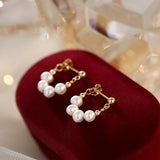 Natural Pearl Earrings Silver 925 Piercing Plated Jewelry Ukrainian Style