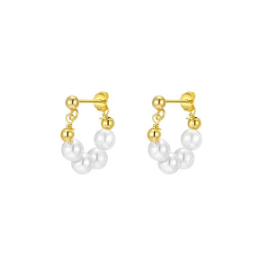 Natural Pearl Earrings Silver 925 Piercing Plated Jewelry Ukrainian Style