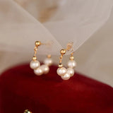 Natural Pearl Earrings Silver 925 Piercing Plated Jewelry Ukrainian Style