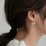 Natural Pearl Earrings Silver 925 Piercing Plated Jewelry Ukrainian Style