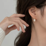 Natural Pearl Earrings Silver 925 Piercing Plated Jewelry Ukrainian Style