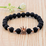 Natural Stone Bracelet Yoga Jewelry CZ Ball Matte Charms Beads Bracel