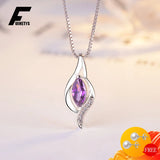 925 Silver Necklace with Zircon Gemstone Pendant for Women