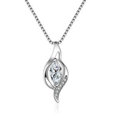 925 Silver Necklace with Zircon Gemstone Pendant for Women