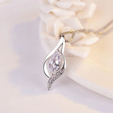 925 Silver Necklace with Zircon Gemstone Pendant for Women