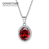 925 Sterling Silver Round Zircon Necklace for Women