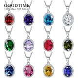 925 Sterling Silver Round Zircon Necklace for Women
