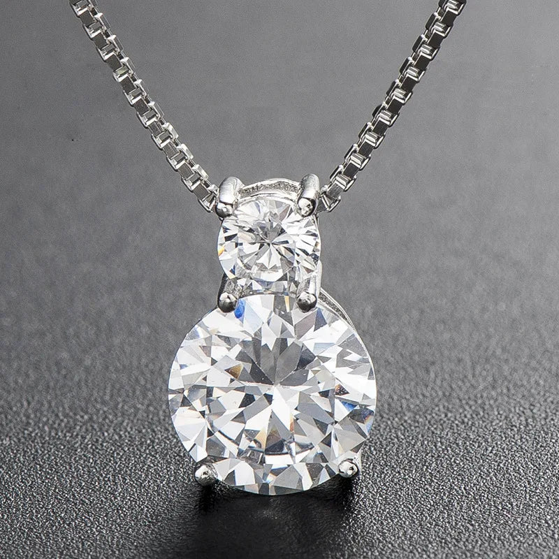 Amethyst Zircon Gemstone Pendant Necklace for Women Wedding Ornaments