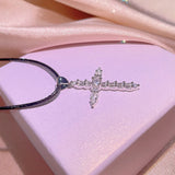Zircon Cross Necklace Women's Sweater Chain Party Jewelry Pendant Necklace