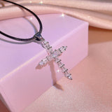 Zircon Cross Necklace Women's Sweater Chain Party Jewelry Pendant Necklace