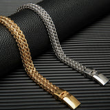 11MM Stainless Steel Chain Men Bracelet with Magnet Clasp